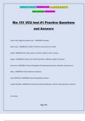 Bio 151 VCU test #1 Practice Questions and Answers