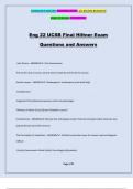 Eng 22 UCSB Final Hiltner Exam Questions and Answers