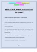 ENGL 22 UCSB Midterm Exam Questions and Answers