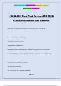 HR BLOCK Final Test Review (ITC 2024) Practice Questions and Answers