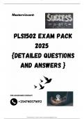 PLS1502 EXAM PACK 2025  {DETAILED QUESTIONS AND ANSWERS }