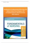 TEST BANK FOR FUNDAMENTALS OF NURSING 11TH EDITION BY POTTER PERRY CHAPTER 1-50 COMPLETE GUIDE 2024