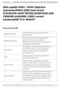 2024 update |WGU - D426: Objective Assessment|2024-2025 most recent |COMPLETE MOST TESTED QUESTIONS AND VERIFIED ANSWERS | (100% correct solutions)|GET IT A+ RIGHT!!