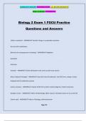 Biology 2 Exam 1 FGCU Practice Questions and Answers