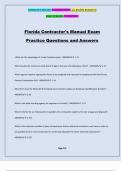 Florida Contractor's Manual Exam Practice Questions and Answers