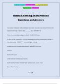 Florida Licensing Exam Practice Questions and Answers