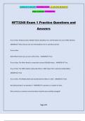 HFT3240 Exam 1 Practice Questions and Answers