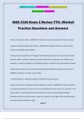 ISQS 2340 Exam 2 Review TTU- Mitchell Practice Questions and Answers