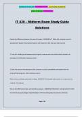 IT 430 – Midterm Exam Study Guide Solutions