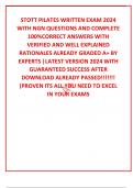 STOTT PILATES WRITTEN EXAM 2024 WITH NGN QUESTIONS AND COMPLETE 100%CORRECT ANSWERS WITH VERIFIED AND WELL EXPLAINED RATIONALES ALREADY GRADED A+ BY EXPERTS |LATEST VERSION 2024 WITH GUARANTEED SUCCESS AFTER DOWNLOAD ALREADY PASSED!!!!!!! (PROVEN ITS ALL 