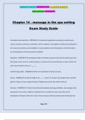 Chapter 14 - massage in the spa setting Exam Study Guide