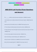 MCB 2610 Lab Practical Exam Questions and Answers