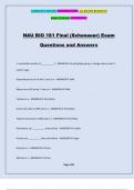 NAU BIO 181 Final (Schonauer) Exam Questions and Answers