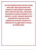 ATI PN PHARMACOLOGY RETAKE EXAM  WITH 400+ NGN QUESTIONS AND COMPLETE 100%CORRECT ANSWERS WITH VERIFIED AND WELL EXPLAINED RATIONALES ALREADY GRADED A+ BY EXPERTS |LATEST VERSION 2024 WITH GUARANTEED SUCCESS AFTER DOWNLOAD ALREADY PASSED!!!!!!! (PROVEN IT