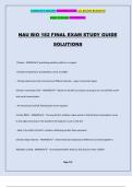 NAU BIO 182 FINAL EXAM STUDY GUIDE SOLUTIONS