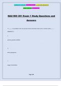 NAU BIO 201 Exam 1 Study Questions and Answers