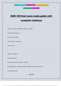 NUR 100 final exam study guide with complete solutions