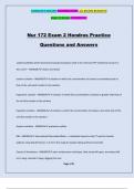 Nur 172 Exam 2 Hondros Practice Questions and Answers