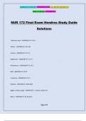 NUR 172 Final Exam Hondros Study Guide Solutions