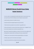 NUR2459 Mental Health Exam Study Guide Solutions