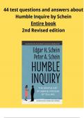 Test questions entire book humble inquiry by Schein, 44 general questions and answers, 2nd revised version, 20 min reading time