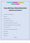 Nurse 405A Exam 3 Blood Administration Questions and Answers