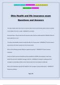 Ohio Health and life insurance exam Questions and Answers