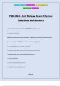 PCB 3023 - Cell Biology Exam 2 Review Questions and Answers