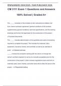 CM 3111 Exam 1 Questions and Answers 100% Solved | Graded A+