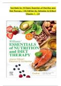 TEST BANK For Williams' Essentials of Nutrition and Diet Therapy, 13th Edition Schlenker & Gilbert, Verified Chapters 1 - 25, Complete Version