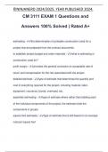 CM 3111 EXAM 1 Questions and Answers 100% Solved | Rated A+