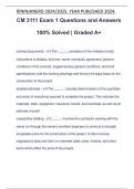 CM 3111 Exam 1 Questions and Answers 100% Solved | Graded A+