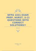 NFPA 1031 EXAM PREP, HURST, (I-2) QUESTIONS WITH CORRECT SOLUTIONS!!