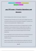 psy 375 exam 1 Practice Questions and Answers