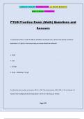 PTCB Practice Exam (Math) Questions and Answers