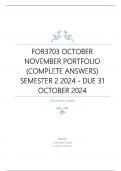 FOR3703 OCTOBER NOVEMBER PORTFOLIO (COMPLETE ANSWERS) Semester 2 2024 -