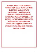 HESI EXIT RN V5 EXAM 2024/2025 UPDATE NEW EXAM   WITH 160  NGN QUESTIONS AND COMPLETE 100%CORRECT ANSWERS WITH VERIFIED AND WELL EXPLAINED RATIONALES ALREADY GRADED A+ BY EXPERTS |LATEST VERSION 2024 WITH GUARANTEED SUCCESS AFTER DOWNLOAD ALREADY PASSED!!