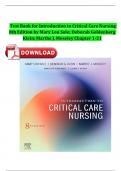 Test Bank for Introduction to Critical Care Nursing 8th Edition by Mary Lou Sole Fully Covered A+ Guide Complete 9780323759663 Latest Newest Version