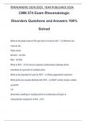 CMN 574 Exam Rheumatologic Disorders Questions and Answers 100% Solved