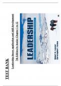 Complete Test Bank for Leadership: Theory, Application, & Skill Development 7th Edition by Lussier & Achua, All 12 Chapters Covered, Verified Latest Edition, ISBN: 9781544389172