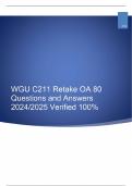 WGU C211 Retake OA 80 Questions and Answers 2024/2025 Verified 100%