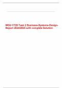 WGU C726 Task 2 Business-Systems-Design-Report 2024/2025 with complete Solution