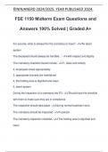 FSE 1150 Midterm Exam Questions and Answers 100% Solved | Graded A+