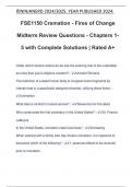 FSE1150 Cremation - Fires of Change Midterm Review Questions - Chapters 1- 5 with Complete Solutions | Rated A+