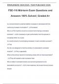 FSE-116 Mid-term Exam Questions and Answers 100% Solved | Graded A+