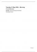 OCR MERGED QUESTION PAPER AND MARK SCHEME A Level BusinessH431/02 The UK business environment     FOR MAY 2024