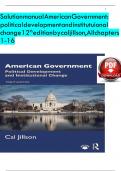 Solution manual American Government: political development and institutional change 12th edition by caljillson,All chapters 1-16