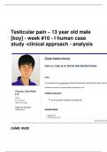 Testicular pain – 13 year old male [boy] - week #10 - I human case study -clinical approach - analysis caleb metz