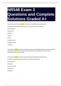 NR548 Exam 3 Questions and Complete Solutions Graded A+