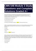 CMN 548 Module 3 Study Questions and Complete Solutions Graded A+